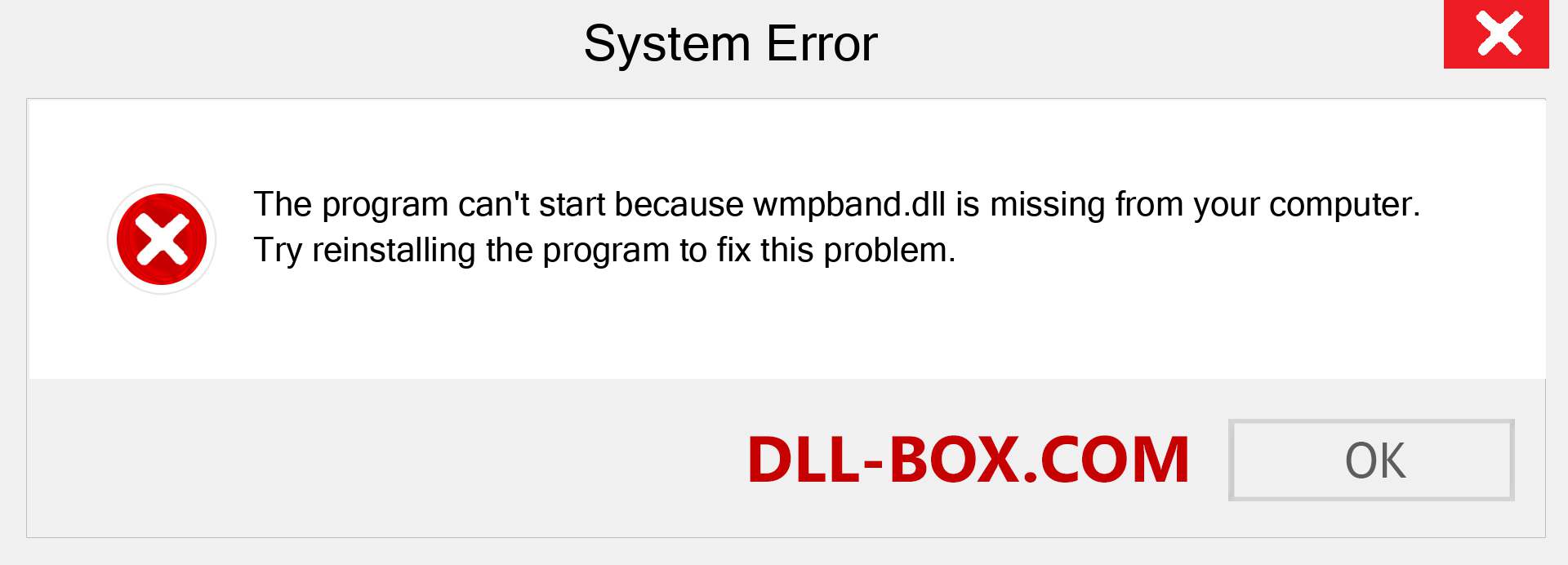  wmpband.dll file is missing?. Download for Windows 7, 8, 10 - Fix  wmpband dll Missing Error on Windows, photos, images
