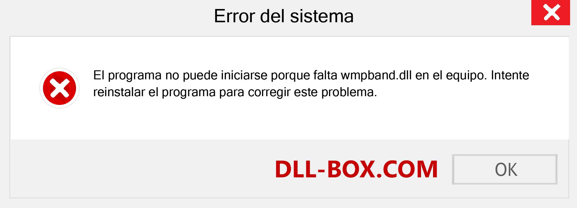 ¿Falta el archivo wmpband.dll ?. Descargar para Windows 7, 8, 10 - Corregir wmpband dll Missing Error en Windows, fotos, imágenes